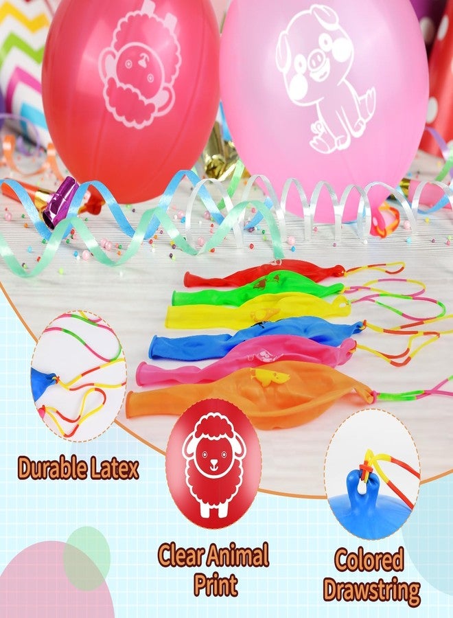 HSLCGF 36 Pcs Farm Animals Punch Balloons with Rubber Band Handle Heavy Duty Farm Animals Themed for Kids Party Favors - Image 3